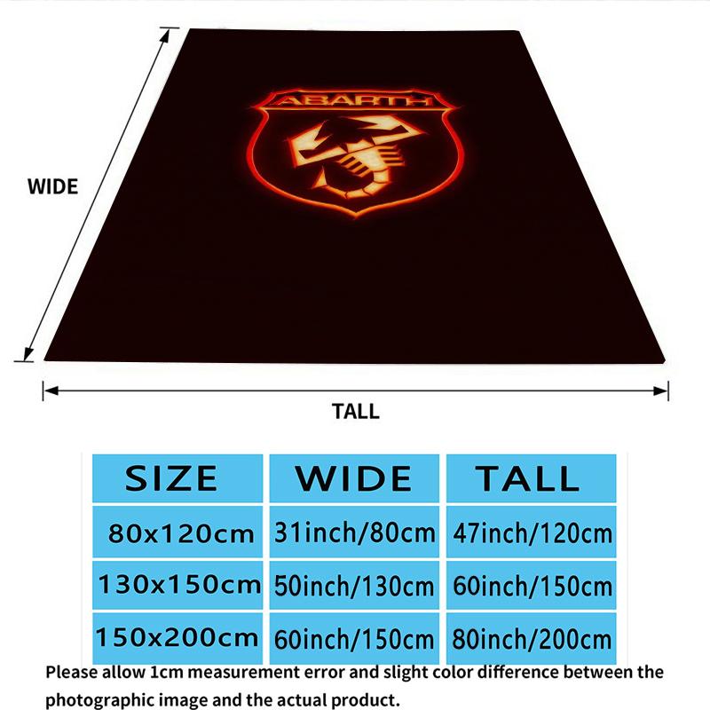 Abarth Print Flaneldecke, Hohe Qualität, Bequem für alle Jahreszeiten, Heimdekoration, Wärme und Komfort, Perfekt für Weihnachtsgeschenke
