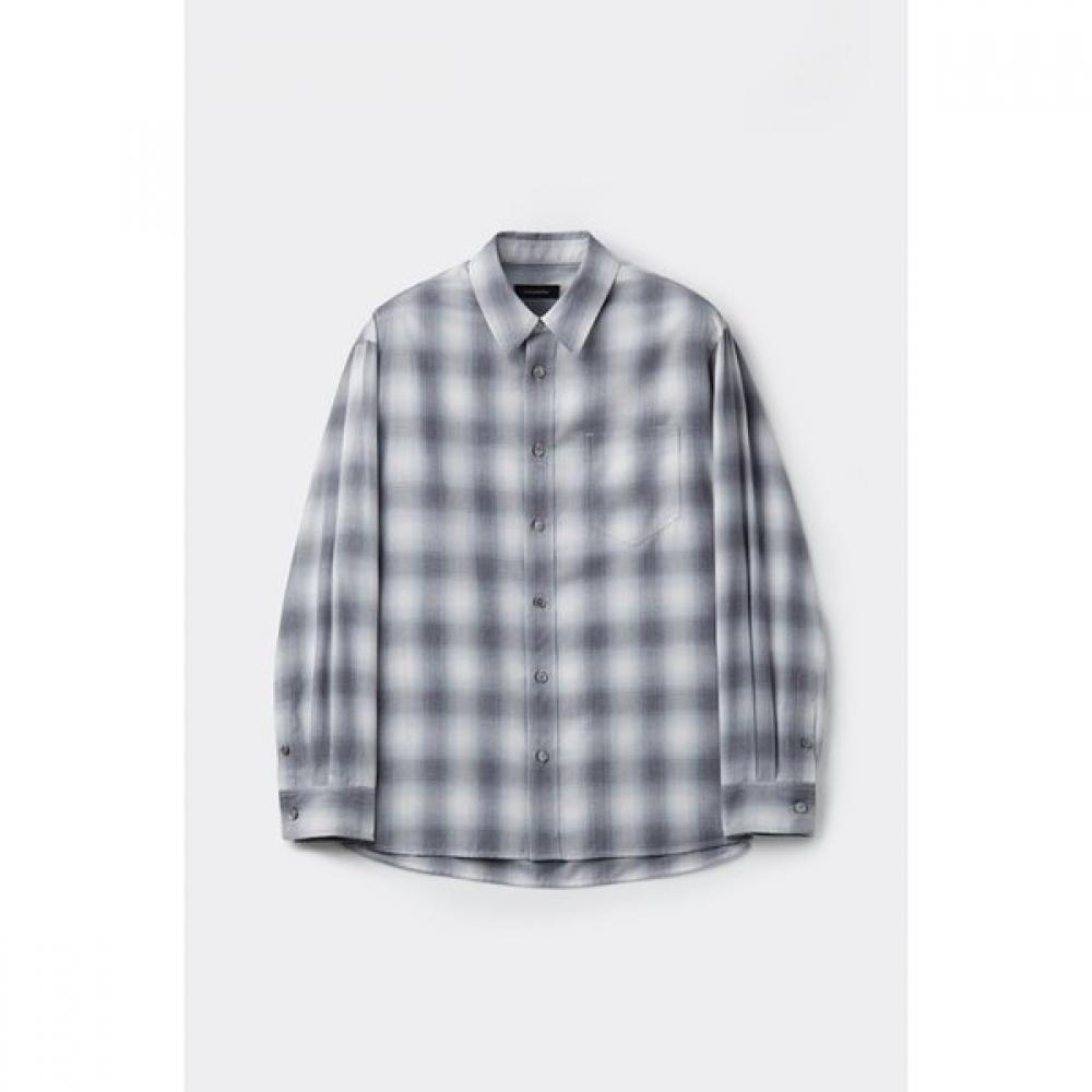 Customellow Grey Relaxed Fit Check Shirt Cwsaw25112gyx