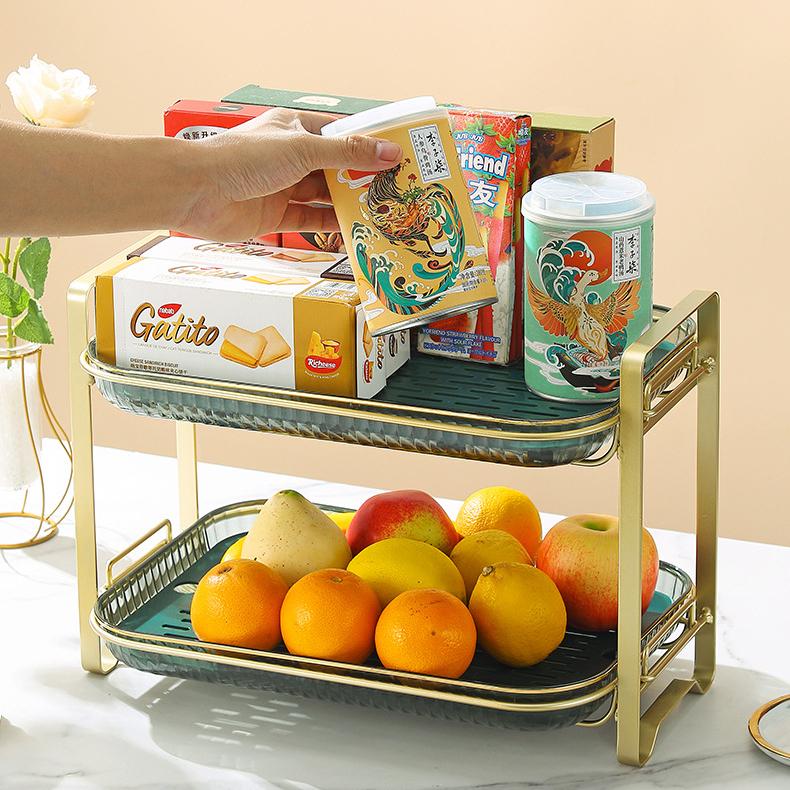 Cup Storage Tray Double Layer Dish Drainer Fruit Kitchen Vegetable Water Drain Racks Washing Drying Rack Organizer