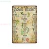 Retro Thick Metal Tin Sign Witches Magic Knowledge Wall Art Novelty Kitchen Witchery PostersHome Decor Wall ArtFunny Si Sign