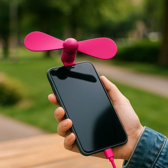 Mini Ventilateurs - TOUS À LA PLAGE - 3 en 1 - USB, Lightning, Micro USB - Pack de 2 - Multicolore