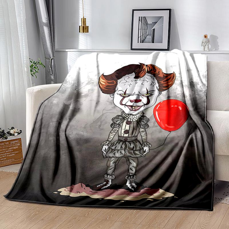 1pc Blanket Pennywise the Dancing Clown Print Design, Lightweight Blanket for Sofa, Bed- Soft &Warm, Gift for All Seasons Like Christmas, Halloween