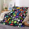 Cartoon Characters Collage Flannel Blanket Super Soft Warm Cozy Blanket For Sofa Bed Office Travel Allseason Home Decor Gift