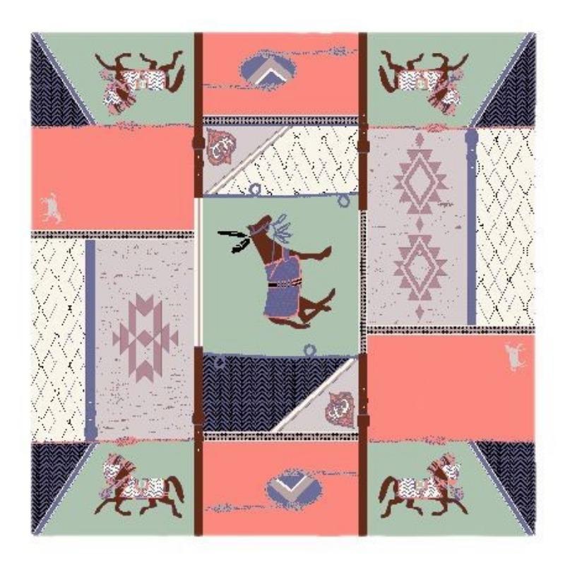 Autumn and winter simulated silk new irregular geometric splicing printed square scarf cm fashion versatile scarf shawl silk scarf