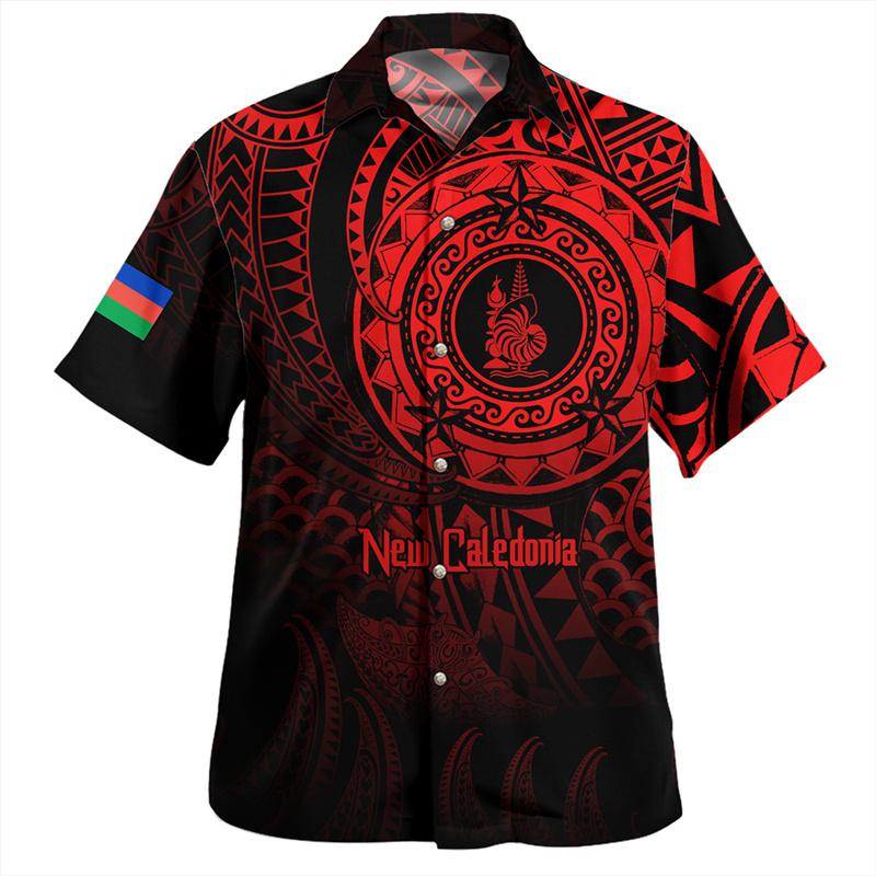 Harajuku Summer New 3D New Caledonia Flag Printing Shirts Nouvelle-Calédonie Emblem Graphic Short Shirts Men Fashion Clothes Top