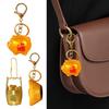 Prosperous Charm Pendant Keychain 2026 Golden Rubber Charm Keyring For Good Fortune Decoration And Daily Wear Use