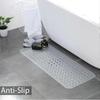 Non-Slip Bath Mat,100 X 40cm,Extra Long Machine Washable,with Suction Cup PVC Material(Grey)