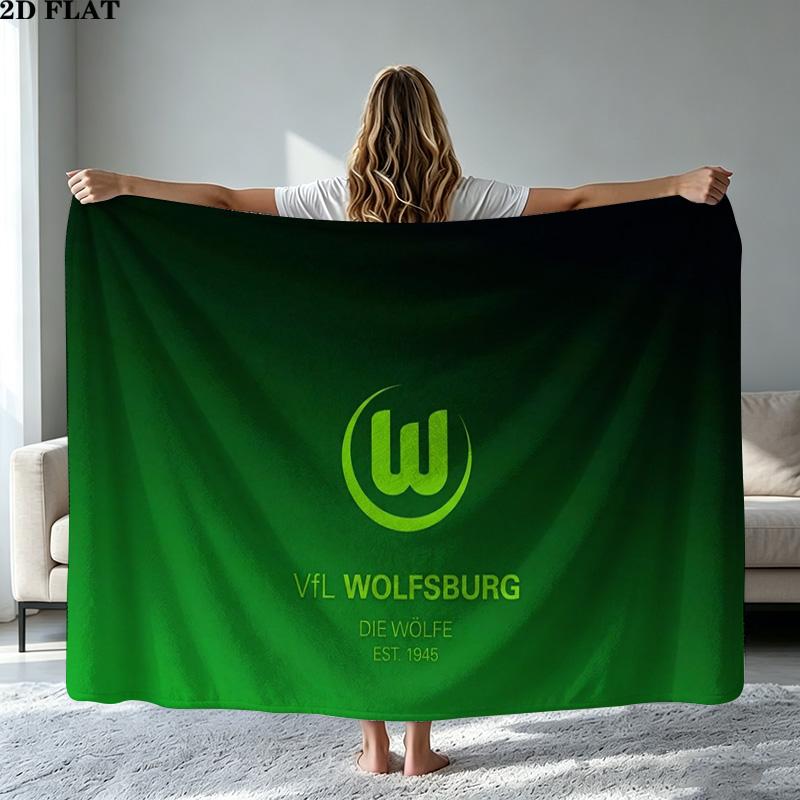 VfL Wolfsburg Print Flannel Blanket High Quality Warm Comfortable Cover for All Seasons Perfect for Gifts Home Decor