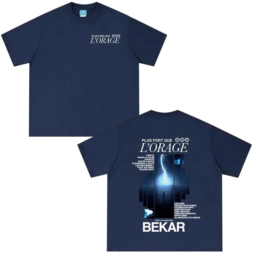 Rapper Bekar Plus Fort Que L'orage Album Grafik T-Shirts Herren Damen Hip Hop Mode Popmusik T-Shirts Herren Freizeit Streetwear