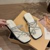 Summer 2025 Women's Fashionable Thick Bottom 5CM Sandals Outdoor Wear PU Material Comfortable Heightening Platform Slippers