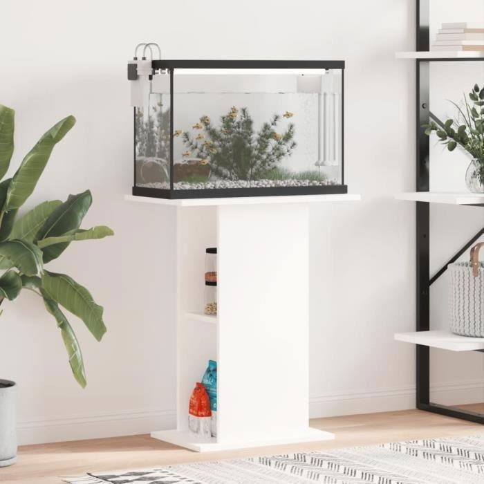 VidaXL Meuble pour aquarium, Blanc, 60,5x36x72,5 cm, Bois d’ingénierie, Armoire pour aquarium avec rangement 833639