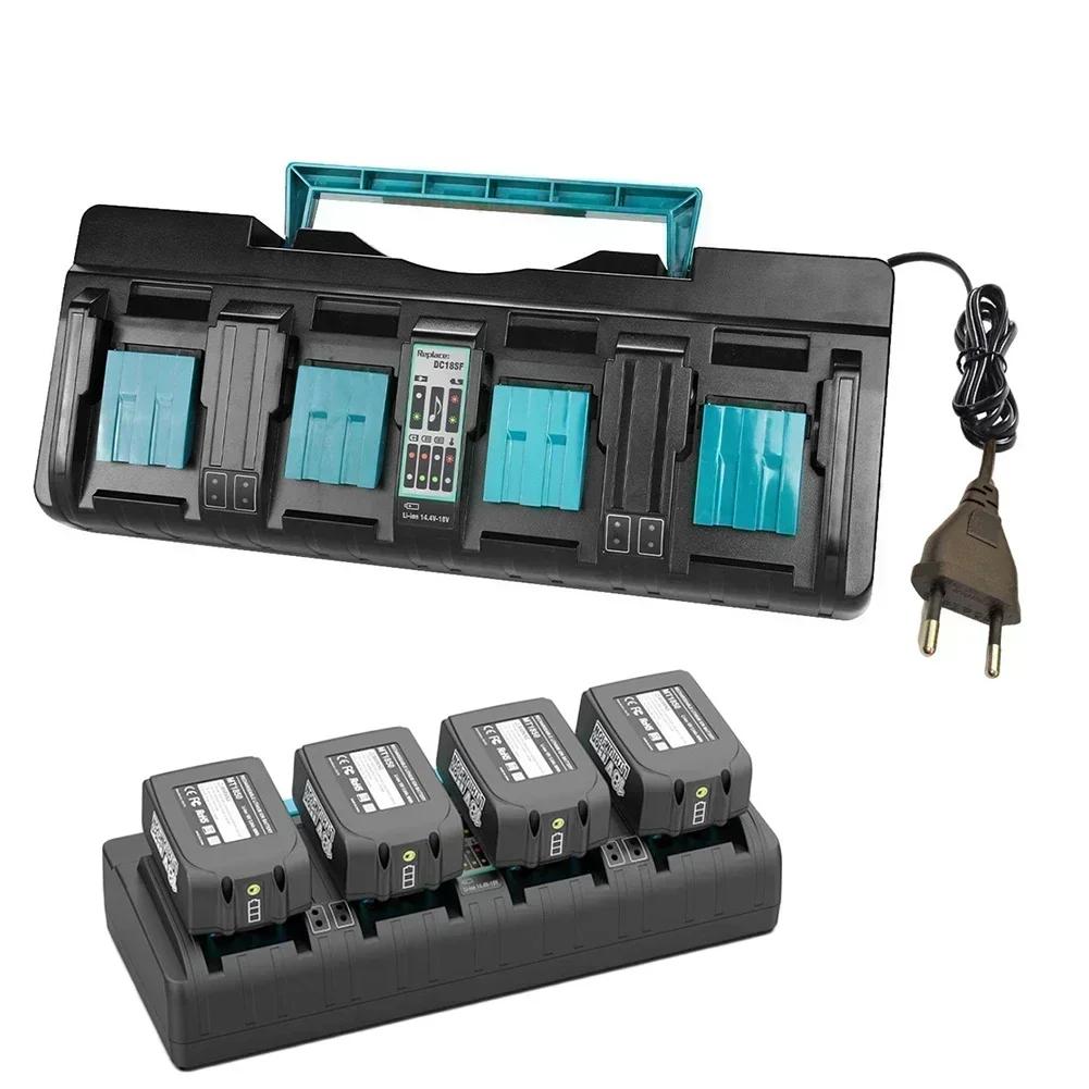 DC18SF 14.4V-18V Четырехпортовое литий-ионное зарядное устройство Для аккумуляторов BL1830 BL1430 BL1850 BL1840 Литий-ионный аккумулятор Зарядное устройство Инструменты Аксессуары EU