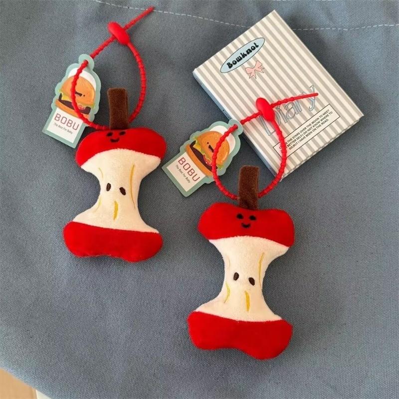 Cute Creative Apple Core Plush Toy Keychain Bag Pendant Accessories Gift
