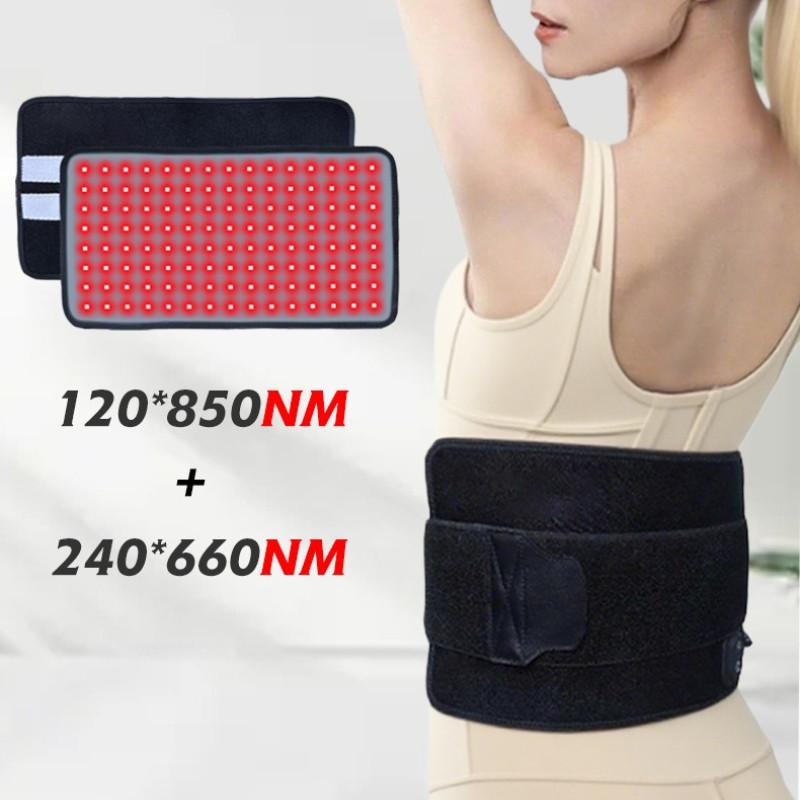 120LED Mini Therapy Blanket Portable Red Light Waist Belt Household Hot Compress Therapy Device Infrared Waist Protection Pad