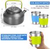 Camping Cookware Mess Kit Non-Stick Lightweight Aluminum Stainless Steel 1-2L Pots Set Pot Cover Portable Outdoor Travel