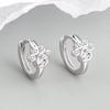 Korean Cute Cat Paw Footprint Ear Buckle Fashion Zircon Hoop Earrings for Women Silver Color Charm Circle Earrings Jewelry Gift