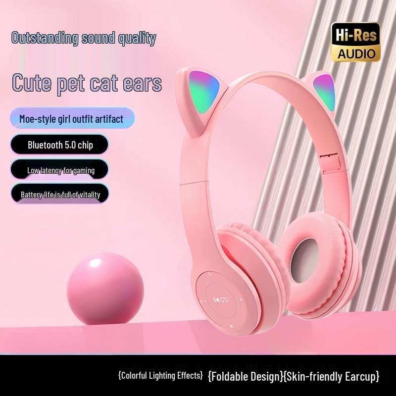 Low Latency Bluetooth Sport Earphones with Cat Ears - Model P47M