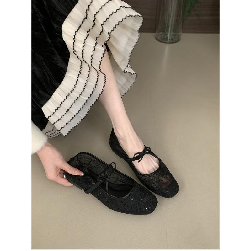 2025 Spring Lace Women Mary Jane Shoes Fashion Slip On Comfort Street Style Soft Sole Female Dress Flats Shoes