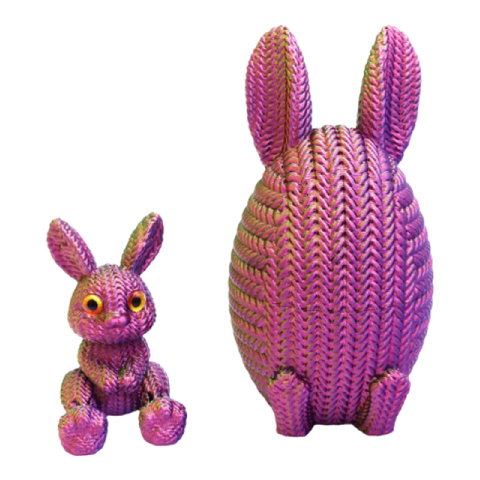 3D Printed Movable Easter Bunny Egg Toy, Creative Gift, Bunny Egg Ornament One Size