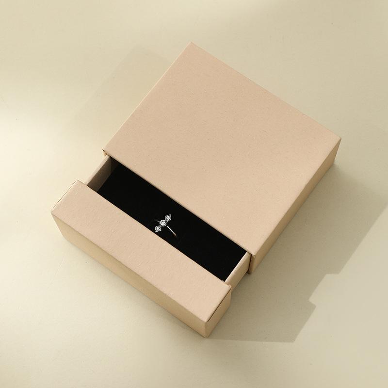 Sturdy Construction Jewelry Organizer Compact Multiple Compartments Thick Paper Ring Box Customizable Gift Box Jewelry Display
