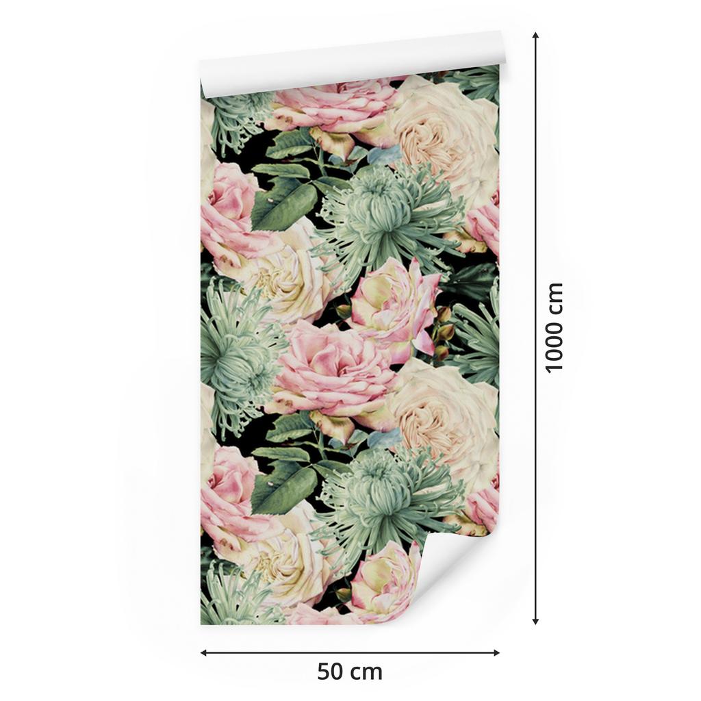 Natural Roses Wallpaper for Living Room and Bedroom 50x1000