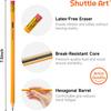 Shuttle Art 60 Pack Pencils, #2 HB, Pre-sharpened Pencils with Top Erasers, Premium Woodcased Yellow Pencil Bulk for Classroom & School Supplies,
