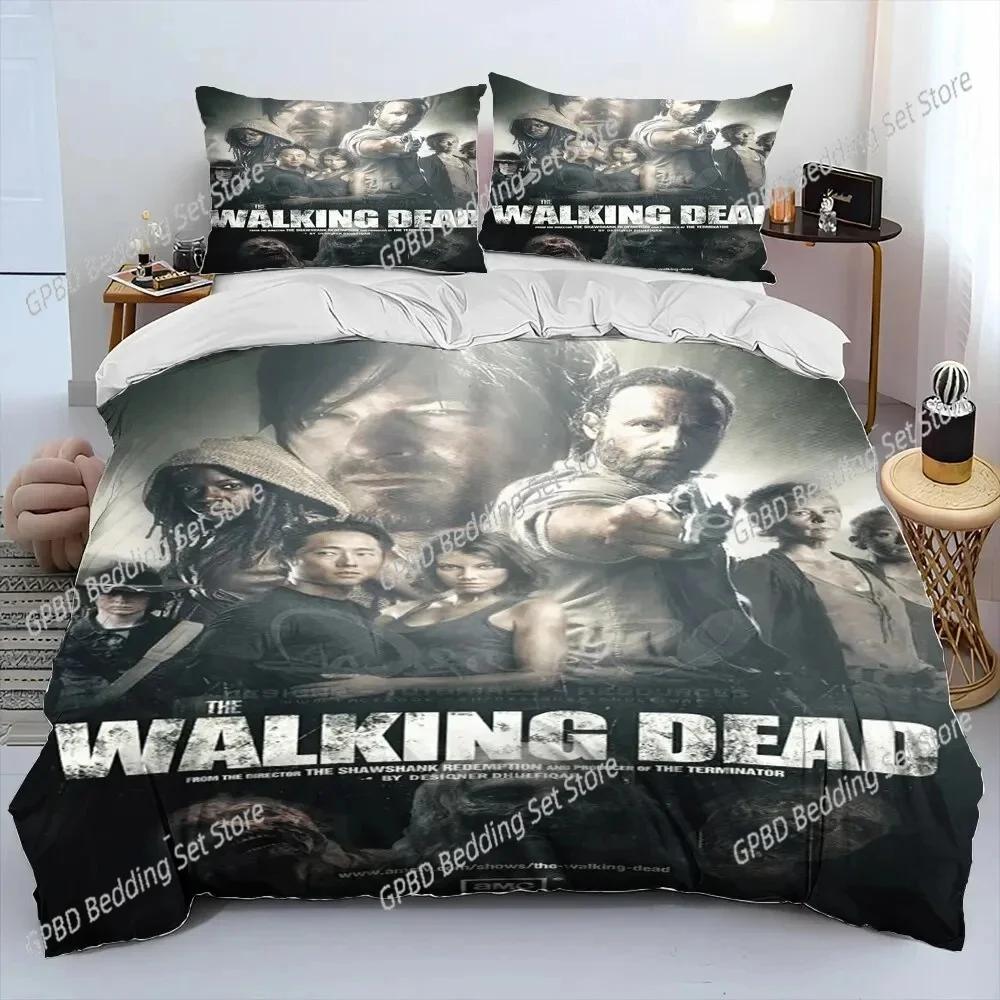 Horror TV The Walking Dead Lincoln Bedding Set Boys Girls Twin Queen Size Duvet Cover Pillowcase Bed Fashion Home Textileextile