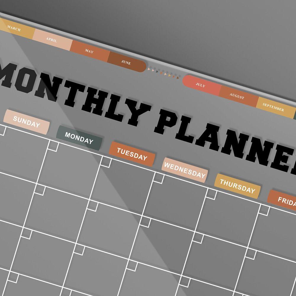 Transparent Magnetic Acrylic Weekly Planner Refrigerator Magnet Monthly Calendar Memo Kitchen