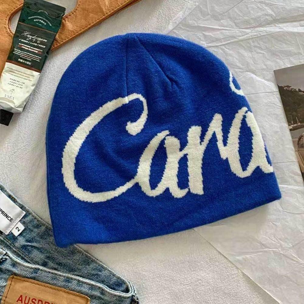 Fashion Letter Knitting Cap Hat Fiber Y2k Jacquard Knitted Hat Keep warm Cold Cap Outdoor