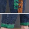 Vintage Blue Baggy Spliced Harem Jeans Women Ankle-Length Casual Elegant High Waist Oversized Denim Pants Korean Cute Pantalones
