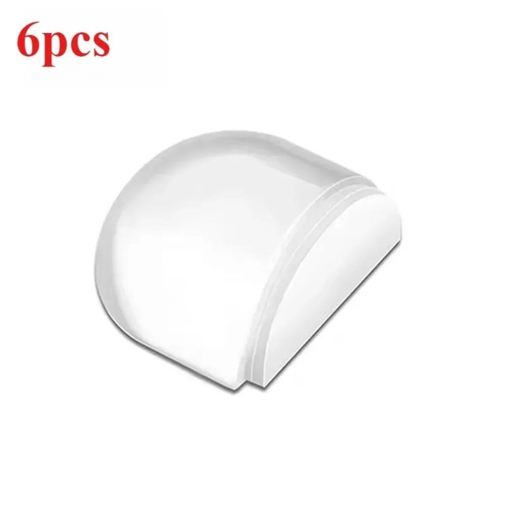 Transparent Self Adhesive Door Draft Stopper Floor Mounted Door Stop for Wall Furniture Door Handle Protection Home Improvement