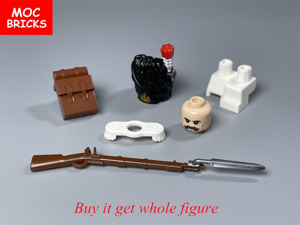 MOC Bricks Military Figures Napoleonic Wars Series Building Blocks Medieval French Dragoon British Soldiers Weapons Bricks Toys