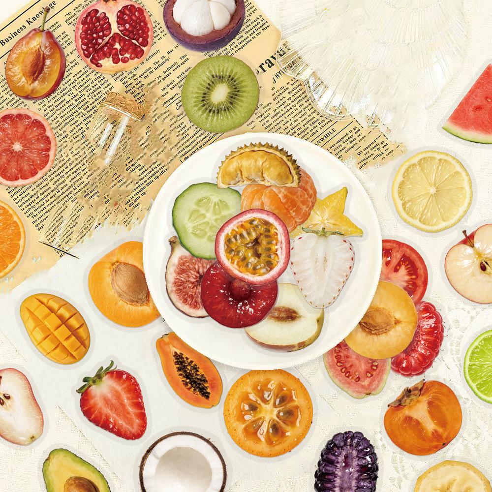 50Pcs/Set 3D Fruits PET Clear Stickers Waterproof DIY Fashion Doodle Decals Stickers (4 Styles)