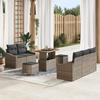 VidaXL 8-Piece Garden Sofa Set with Grey Cushions Poly Rattan Acacia 3364553