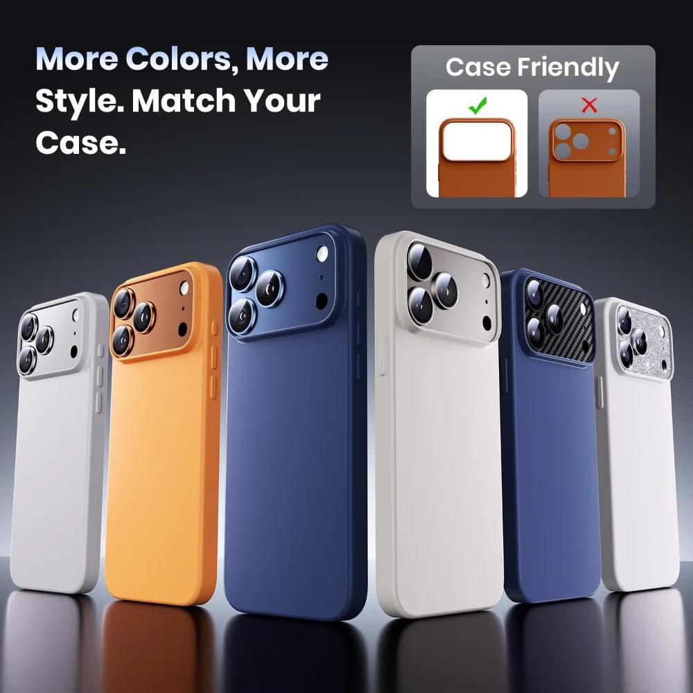 Original Metal Camera Armor Protect Cover For IPhone 17 Air Pro Max Anti-scratch HD Definition Glass Alloy Lens Ring Protect Cap