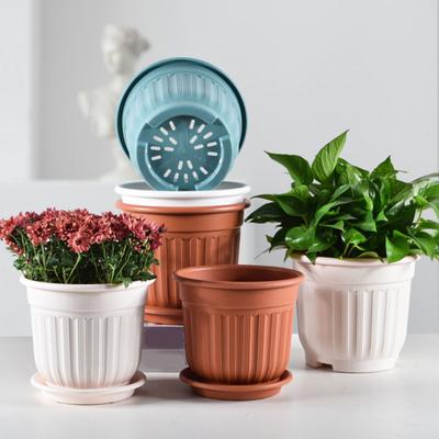 Μεγάλη Γλάστρα με Πιατάκι Μονόχρωμη Γλάστρα με Τρύπα Αποστράγγισης Γλάστρα Κήπου για Εσωτερικό Εξωτερικό Ορχιδέες Παχύφυτα Αρωματικά Φυτά