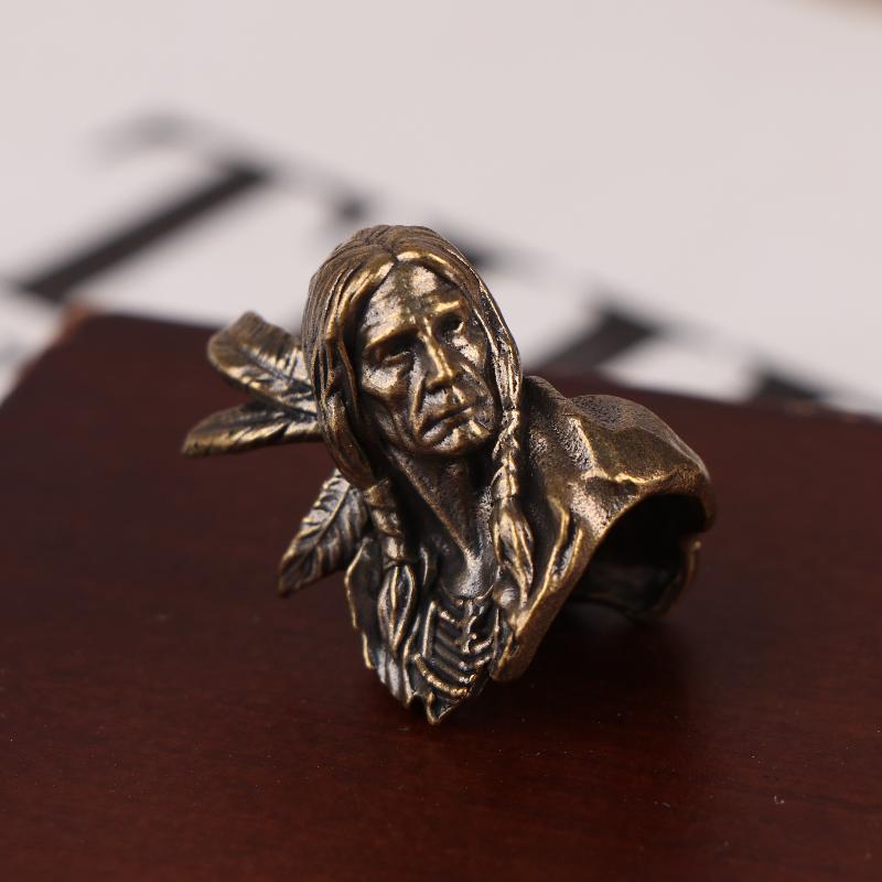 1 Stück Indischer Krieger Messing Messerperle Edc Diy Paracord Gewebte Armbänder Lanyard Anhänger Zubehör Outdoor Werkzeug Anhänger Charms