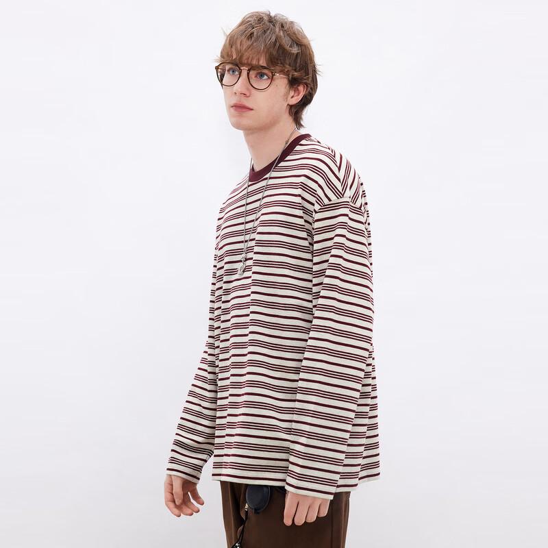 Men's Striped Loose Fit Long Sleeve T-Shirt
