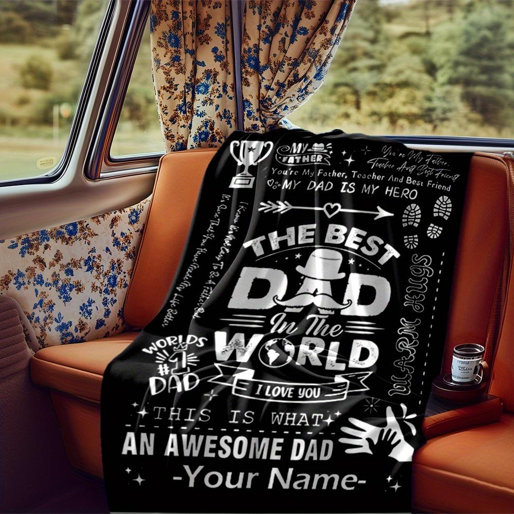 Dad Hero Blanket Personalized Name Soft Comfortable Stylish Blanket Car Blanket Perfect For Travel Camping Outdoor Home Suitable For All Seasons