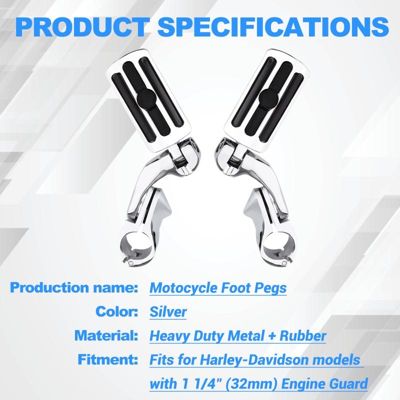 2 Teile/satz Motorrad Fußrasten Halterung Einstellbare Fußrasten Halterungen Schellen Kit 1 1/4" (32 mm) für für