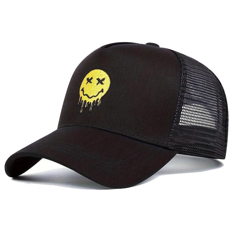 

Women Xx Smiling Face Print Baseball Net Caps Spring And Summer Outdoor Use Adjustable Casual Hats Sunscreen Hat For Men And