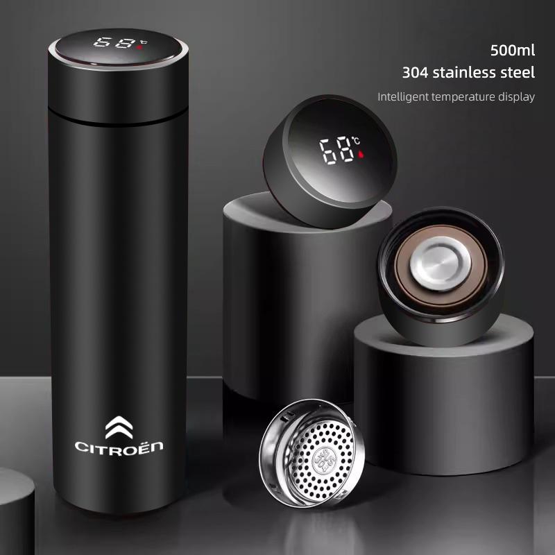 Car Accessories Thermos Bottle Temperature Display Insulated Cup For Citroen C8 DS3 C6 C3 Vts C4 Saxo C4L C5 C2 C1 Xsara C3-XR