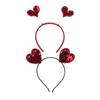 Lovely Bouncing Sequins Heart Hair Hoop Couple Girls Makeup Headband for Performances Valentine's Day Hair Supply