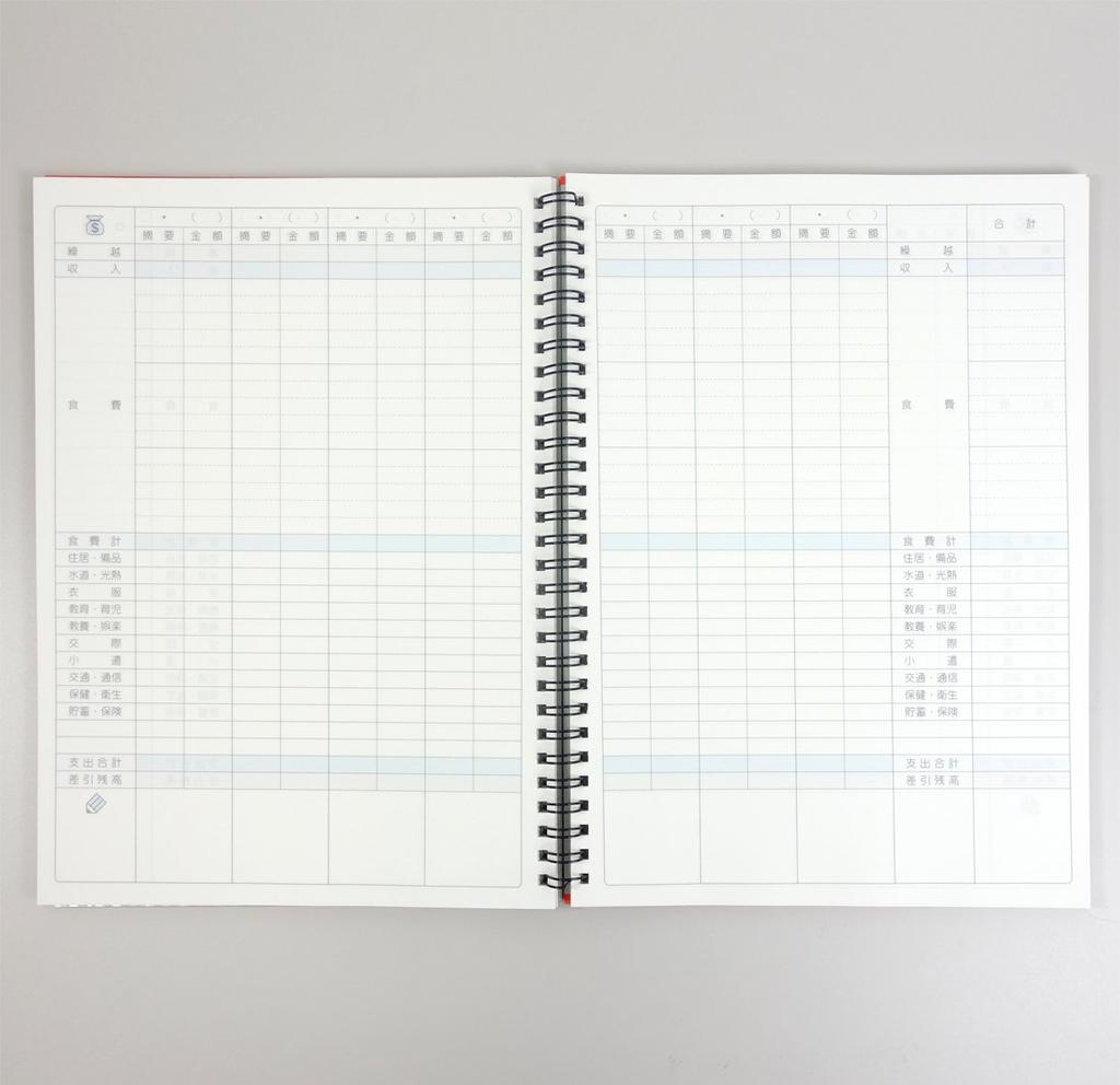 KOKUYO Note Household Account Book Twin Ring Binding 64 Sheets B5 Red Sui-T210R