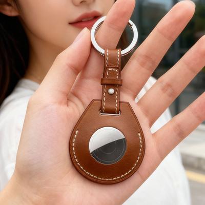 Engrave Laser Keyring Customized Tracker Location Case Keychain Protective for Airtag Leather Key Chain Ring Men and Women Gift
