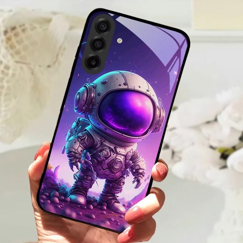 For Samsung Galaxy S25FE Case Fashion Lion Flower Tempered Glass Shockproof Bumper Cover For Galaxy S25 S 25 FE Camera Protector