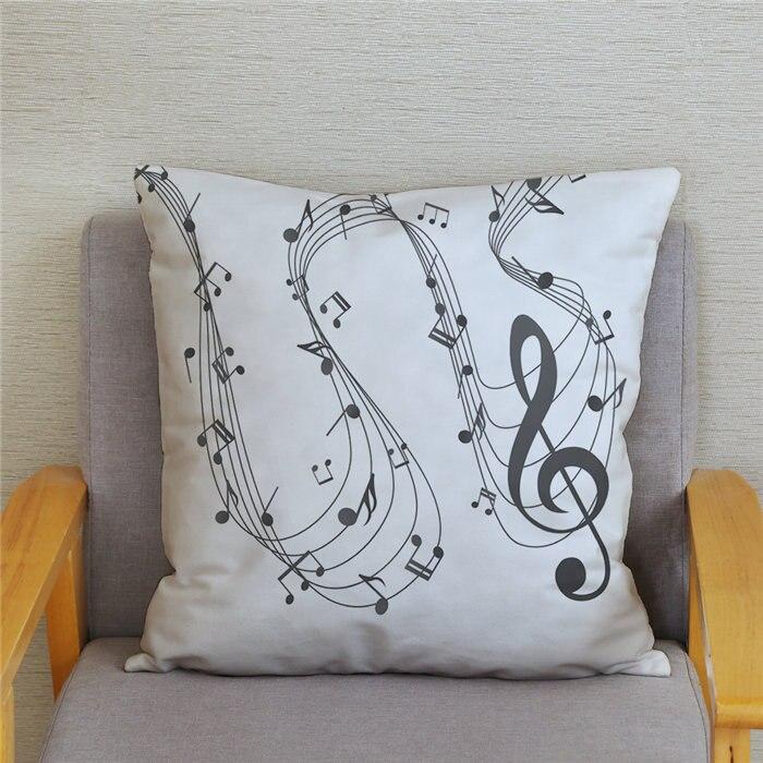 Home Decor Pillowcase Cartoon Sheet Music Printing Cushion Cover Bedroom  Living Room  Sofa Pillow Case