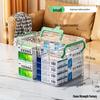 Family Pack Multi-layer Transparent Medicine Storage Box - Portable with Large Capacity