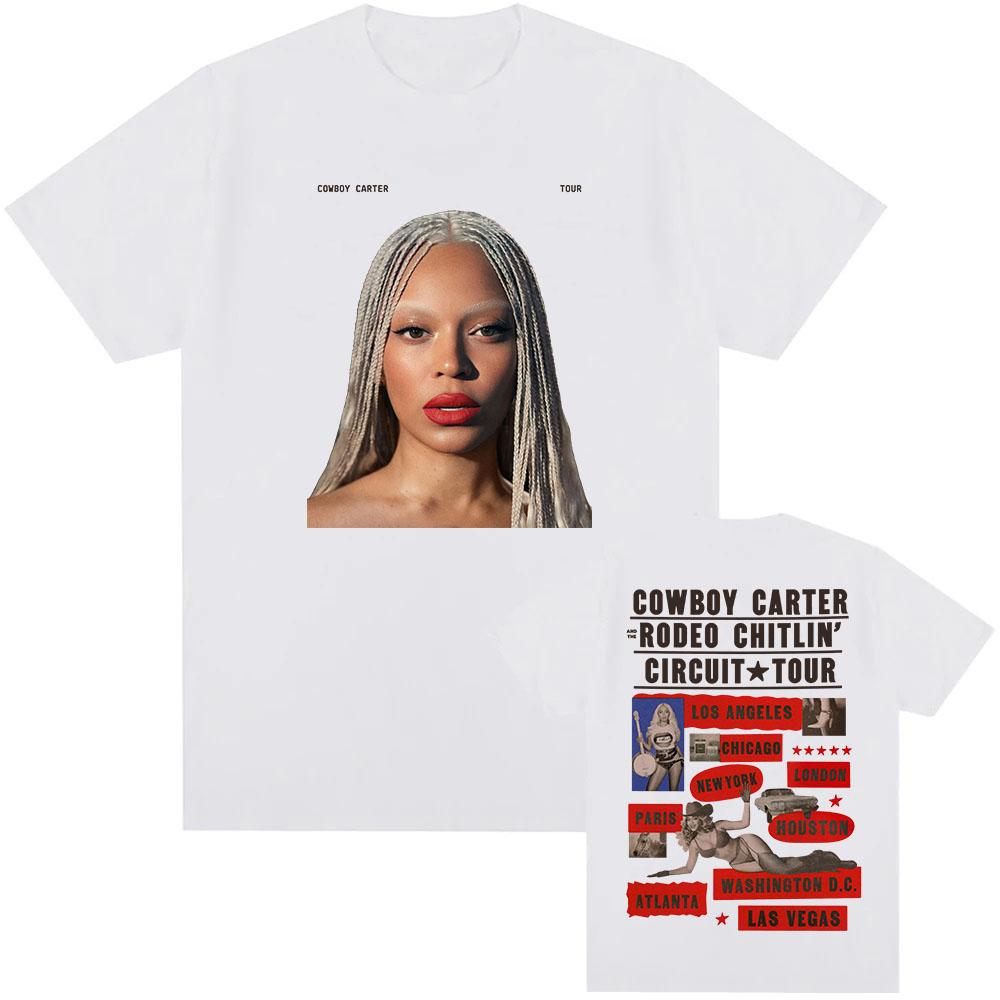 Beyoncé COWBOY CARTER TOUR 2025 T-shirt Cotton Summer Women Men Tshirts Short Sleeve O-neck Loose Tee-shirt Men Tees Print Top