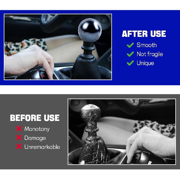 Round Ball Shift Knob, Aluminum Alloy Car Gear Shift Knob, Stick Shifter Knobs Head, Universal Shifter Knobs with 3 Adapters (M8, M10, M12), Fits
